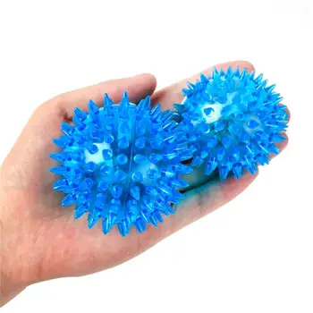 Dog Squeaky Toys Colorful Soft Rubber Luminous Pet Puppy Dog Chewing Playing Elastic Hedgehog Ball Toy Small Pet Supplies 5