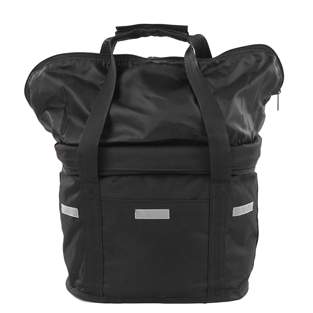 Bicycle Front Basket Cycling Bag Removable Waterproof Bike Handlebar Canvas Shopping Pet Frame Accessories | Спорт и развлечения