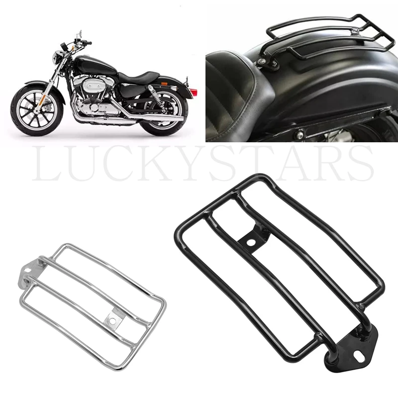 Portapacchi Parafango Posteriore Nero Cromato Per Harley 48 Forty-Eight 72 72 72 72X48X72