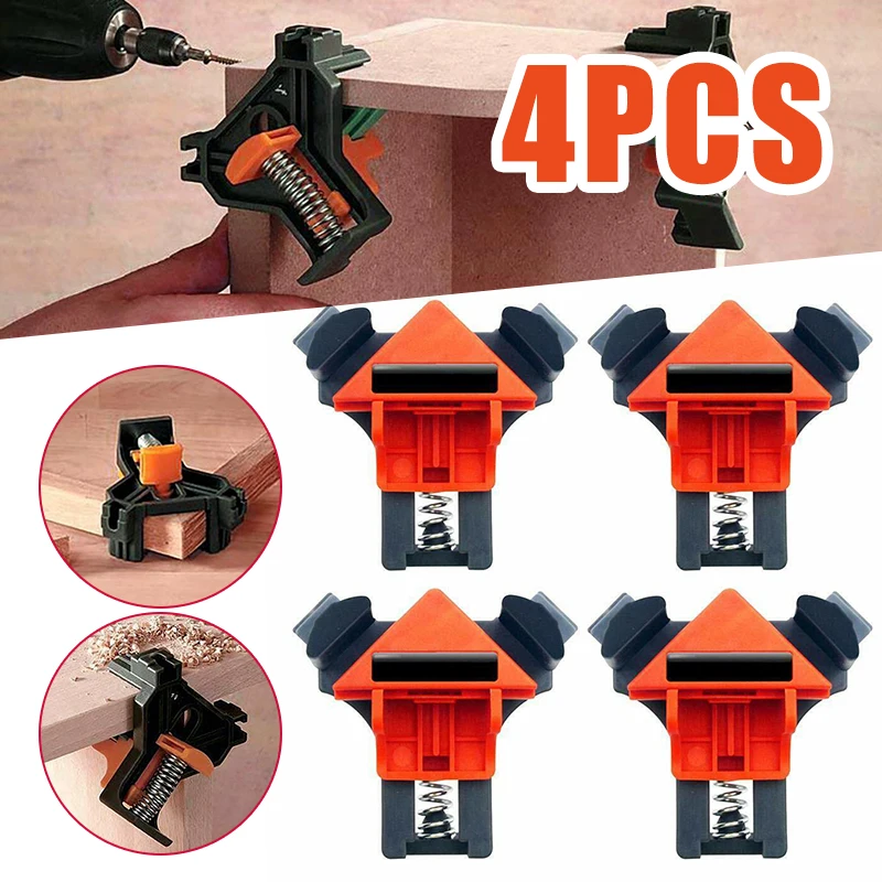 

4pcs/set 90 Degree Corner Clamp Holder Metal Right Angle Picture Frame Clip Clamp Woodworking Hand Kit