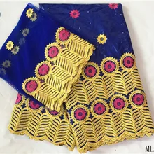 LIULANZHI синий Базен кружевной ткани нигерийский хлопок broderie ткань с камнями новейший стиль золотая вышивка Базен riche ML47B27