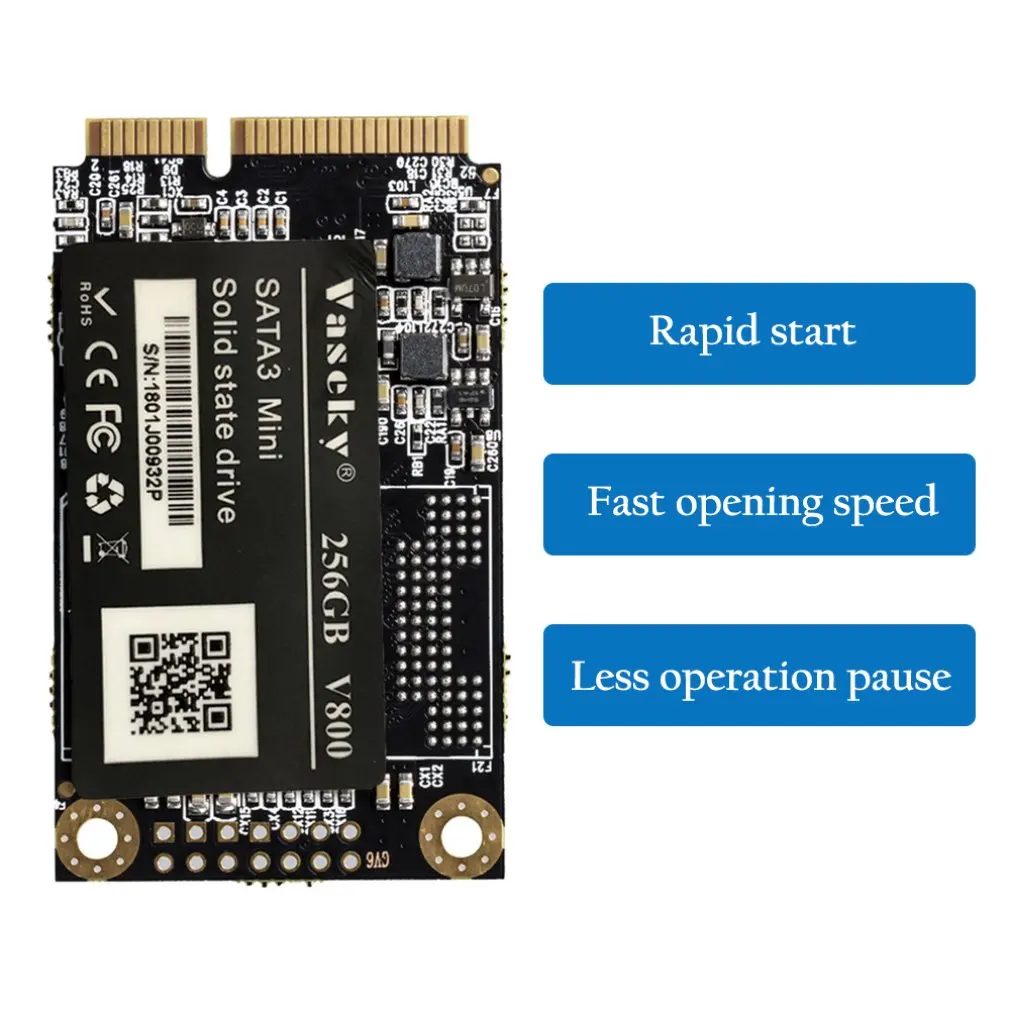 Твердотельный накопитель Vaseky SSD Mini Msata3 для ноутбука с ускорением Игры Портативный прочный черный 32G/64/128G/256G
