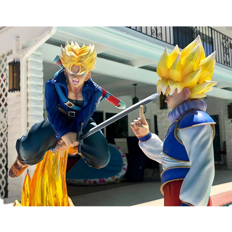 Dragon Ball Z Saiyan Statue Torankusu trunks VS Son Goku GK полноразмерная портретная резиновая фигурка героя Коллекционная модель игрушки Q978