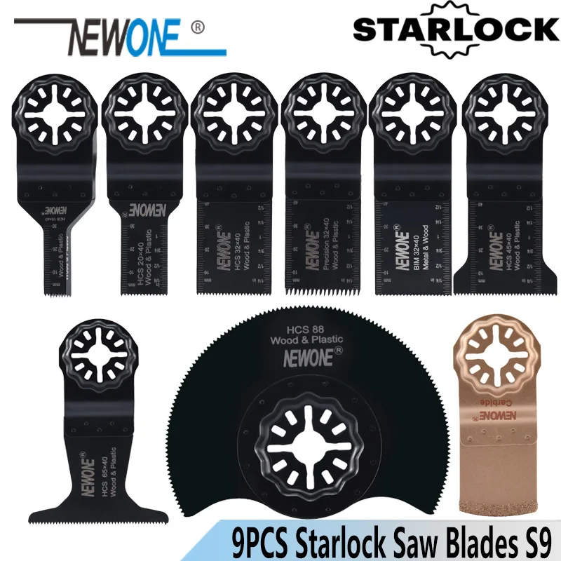 Осциллирующий Инструмент NEWONE 9 шт./компл. S9 HCS/Japan-tooth/Bi-metal Starlock Реноватор лезвия