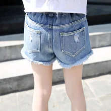 Новая Стильная летняя одежда летние однотонные шорты для девочек шорты с цветными дырками и светильник для больших мальчиков и девочек