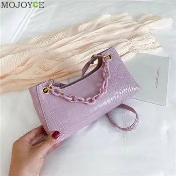 

Retro Casual Women Totes Shoulder Bags Female Leather Solid Color Chain Handbag Fashion Exquisite Shopping Bag