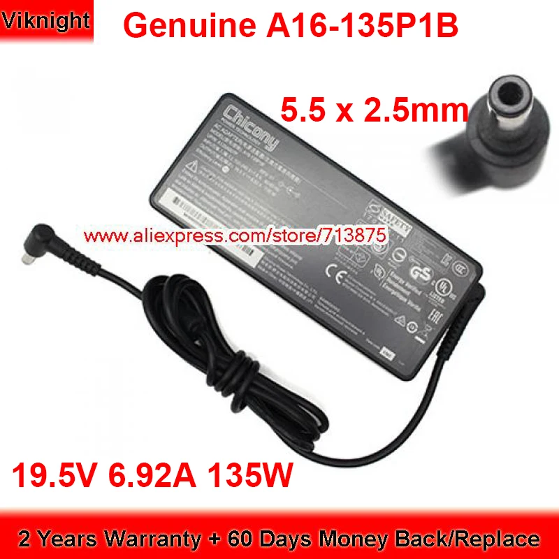 Chicônia genuína A16-135P1B 135w carregador a135a007p 19.5v