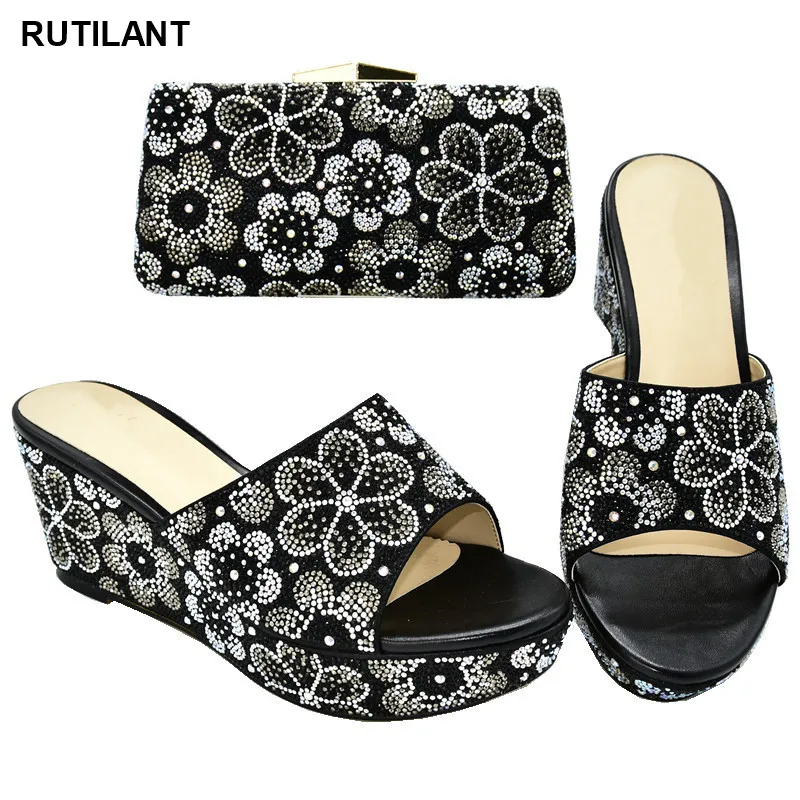

Ladies Shoes with Matching Bags Set Nigerian Shoes with Matching Bag for Evening Wedding Party Designer Luxury Shoes Women 2020