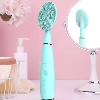 

Handheld USB Charging Face Clean Brush Silicone Electric Facial Massage Cleaner Blackhead Deep Cleaning Face Brushes