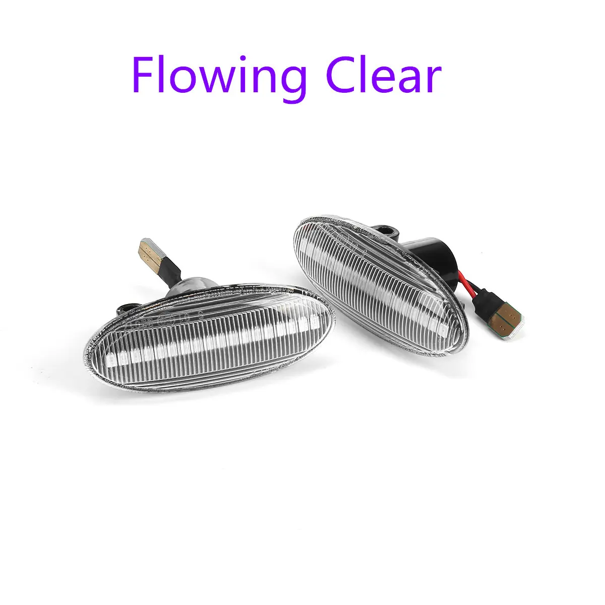 Flowing Clear Парный Динамический светодиодный маркер, течёт сигнал поворота, мигалка, боковой повторитель, лампа для стайлинга автомобилей, лампа для NISSAN X-Trail T31 Micra K12 K13 - Испускаемый цвет: Flowing Clear