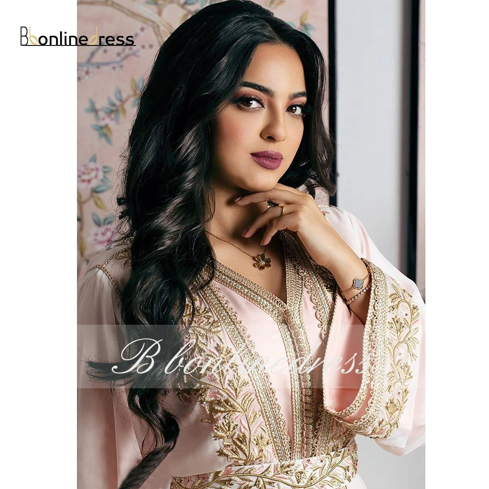 Bbonlinedress марокканское вечернее платье Caftan с вышитыми аппликациями мусульманское