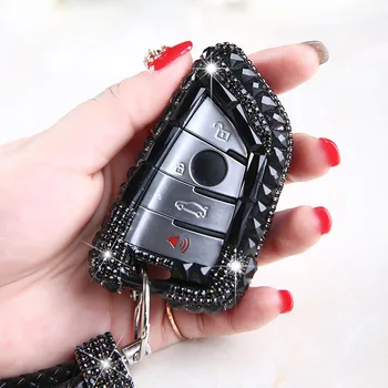 

Hot Sale Diamond Crystal Car Key Case Cover For BMW X1 X3 X5 X6 Series 1 2 5 7 F15 F16 E53 E70 E39 F10 F30 G30 Auto Accessories