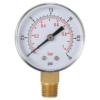 

Mini Low Pressure Gauge for Fuel Air Oil or Water 50Mm 0-15 Psi 0-1 Bar