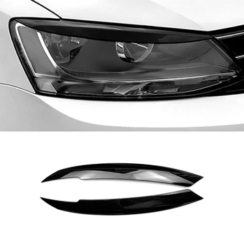

Car Headlights Eyebrow Eyelids Sticker for Volkswagen Jetta MK6 Car Black
