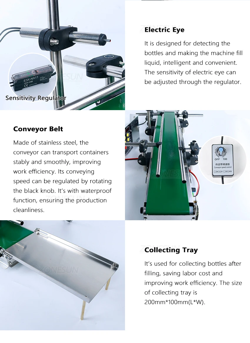 ZONESUN ZS-DPYT200 5-500ml 2 Nozzles Diaphragm Pump Liquid Filling Machine