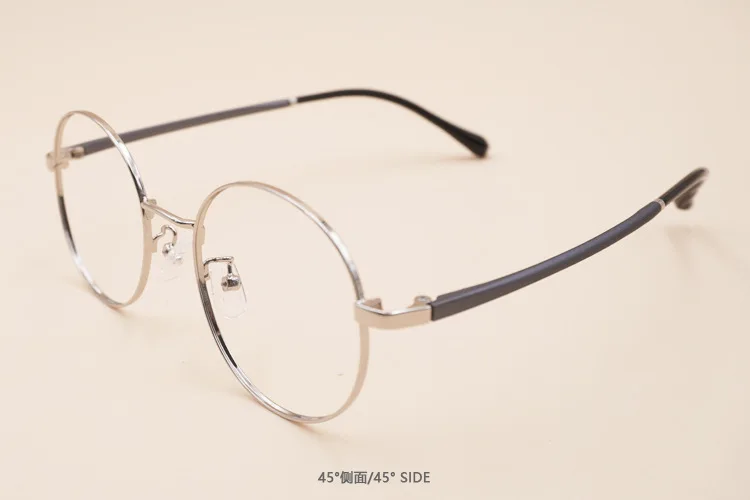 Metal Plastic Steel Glasses Frame New Round Frame Retro Flat Mirror Girl