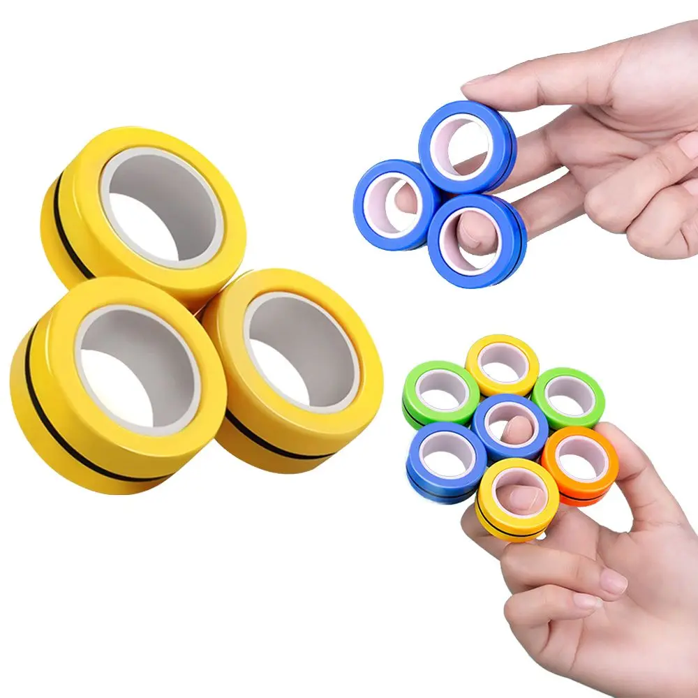 

Magnetic fingears rings spinner force bracelet ring decompression toy hot selling finger game kids toys