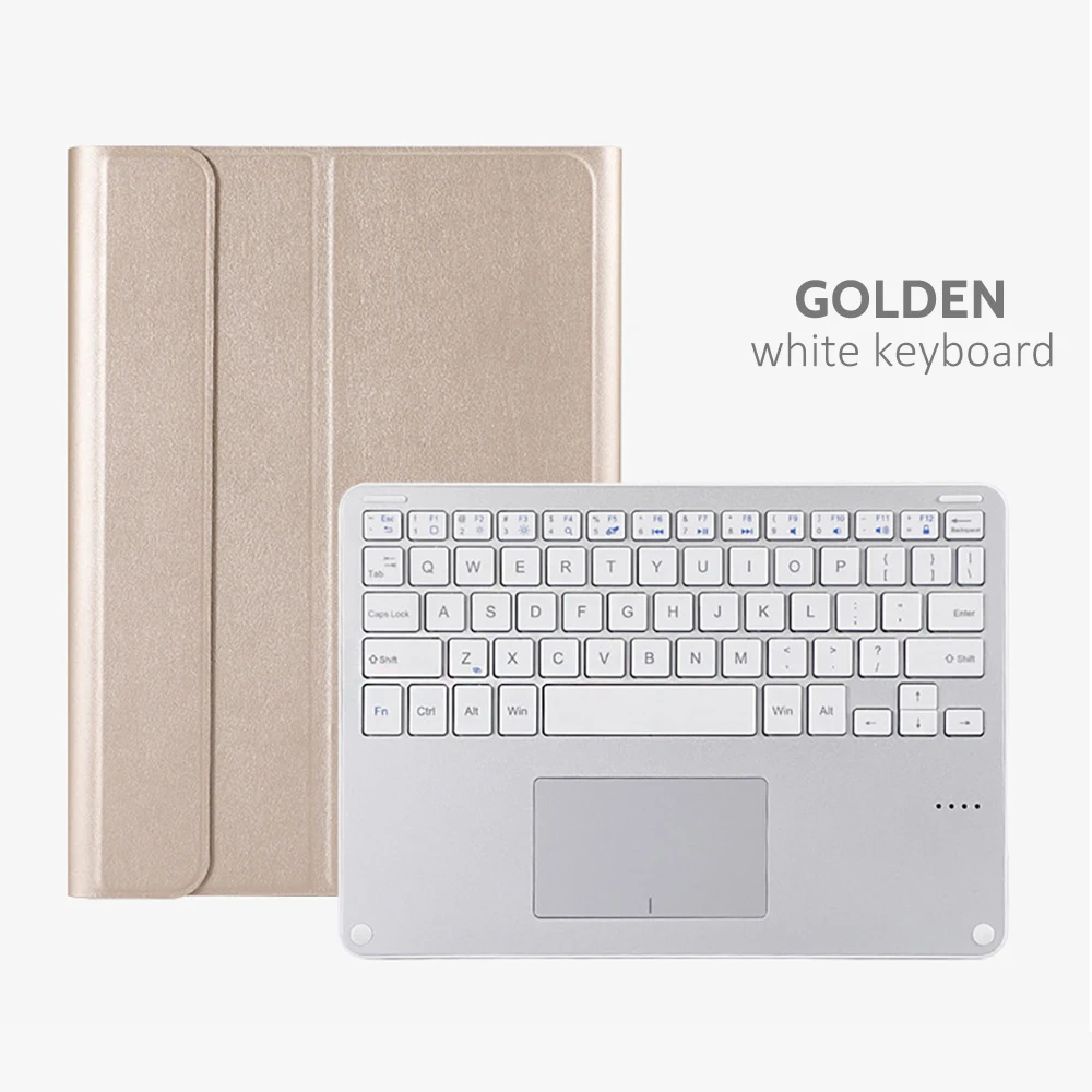 Для huawei MediaPad T5 10," планшет американская Bluetooth тачпад Клавиатура с из искусственной кожи чехол Съемная клавиатура крышка - Цвет: gold