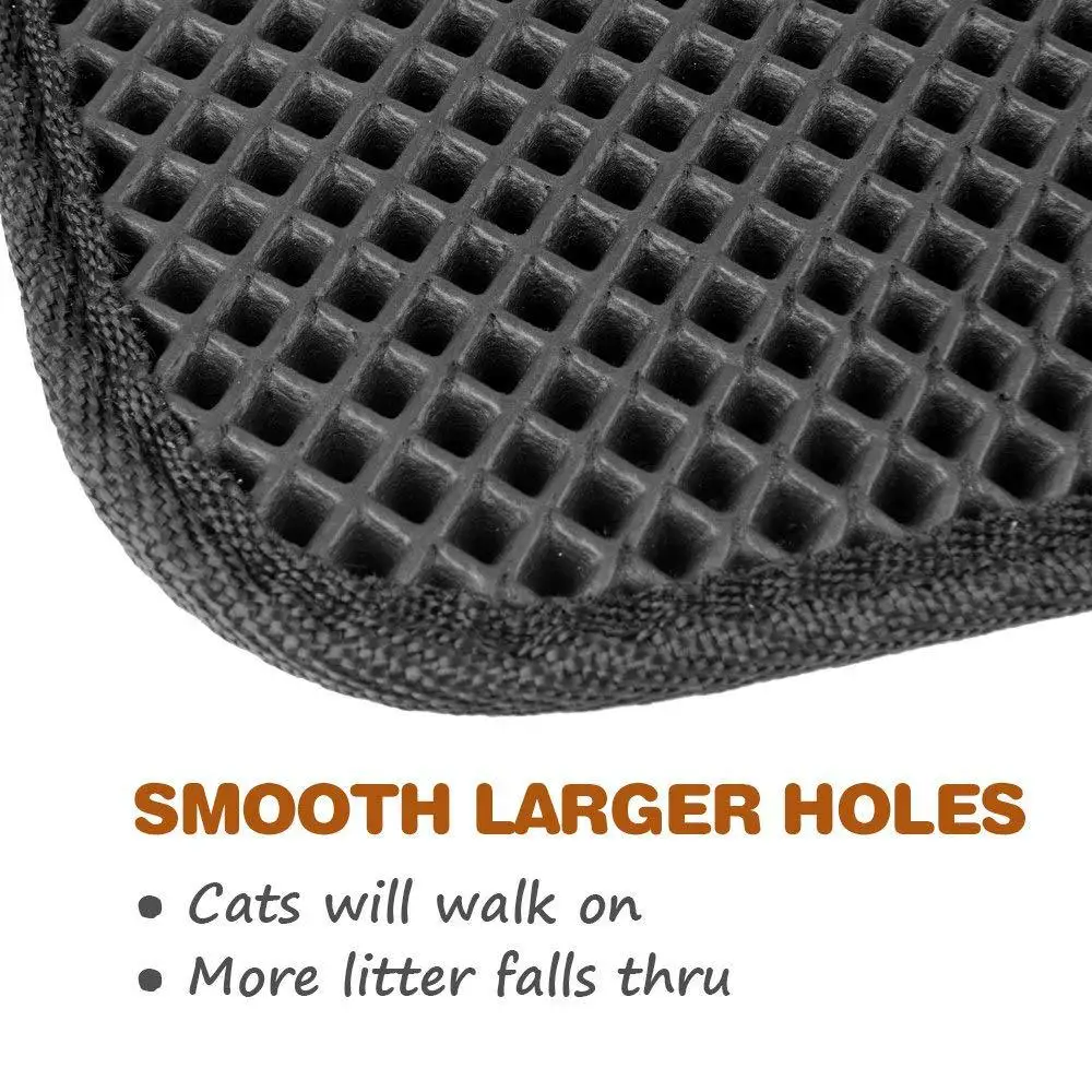 Cat Litter Mat EVA Double Layered Cat Litter Trapper Pad Foldable Waterproof Non-slip Pet Litter Mat Clean Pad Cat Accessories