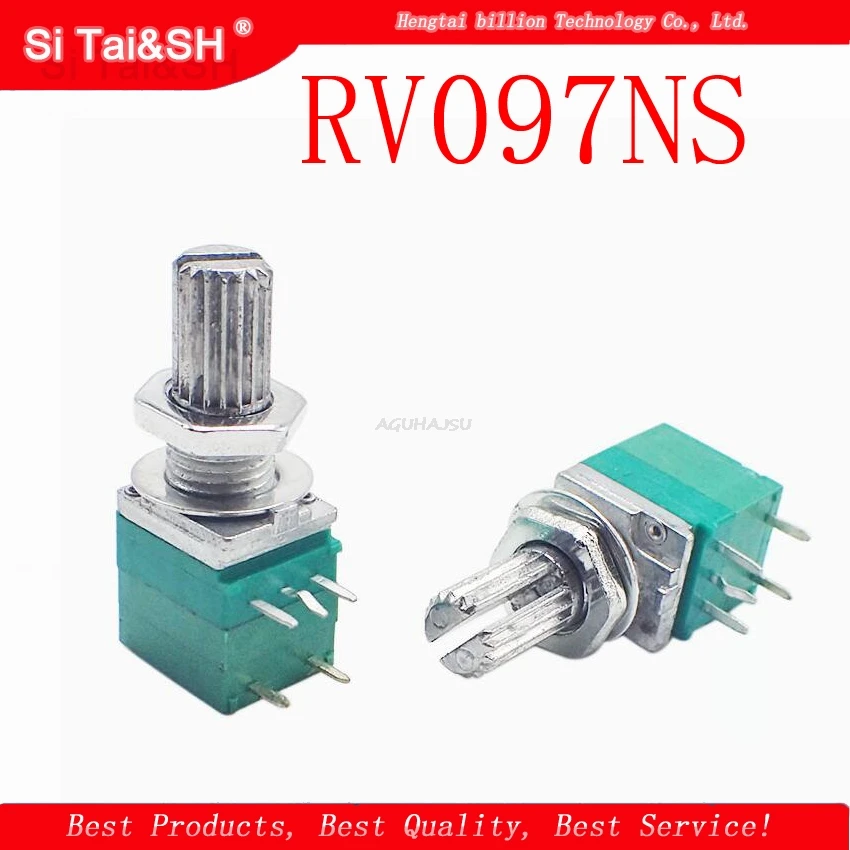 5 шт. RV097NS 5 к 10 к 20 к 50 к 100 к 500 к B5K с переключателем аудио 5pin вал 15 мм усилитель потенциометра уплотнения