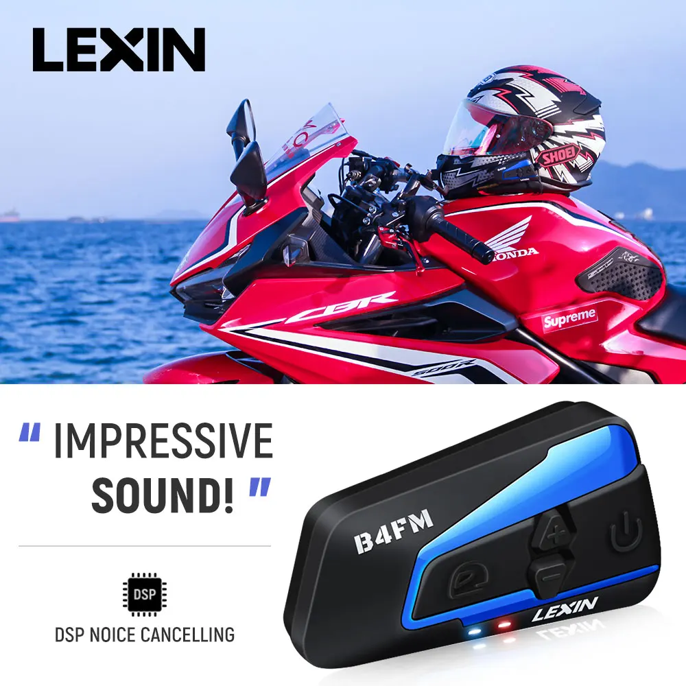 Lexin B4FM мотоцикл домофон 1600 м Bluetooth Шлемы гарнитуры Moto Беспроводной Связь Системы