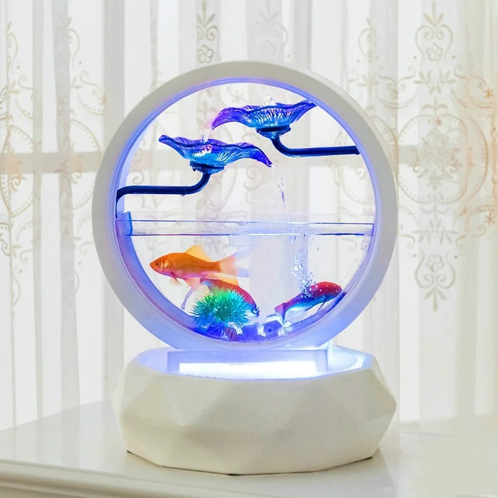 

Goldfish Bowl Decoration Living Room Small Ecological Desktop Home Transparent Glass Creative Free Replacement Aquarium Tank