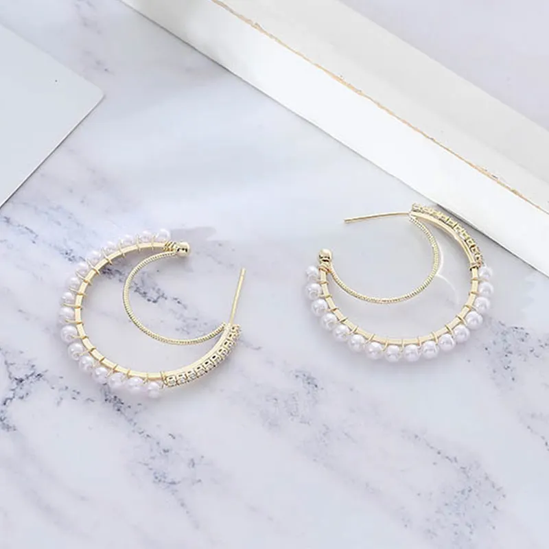 style 8 Большие круглые женские серьги с натуральным жемчугом, разные стили, серебро 925, ювелирные изделия для ушей, вечерние/юбилейные женские серьги-капли - Цвет камня: style 8