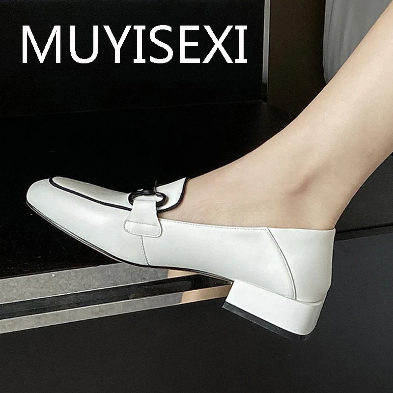 Лоферы для молодых девушек женская обувь на низком каблуке 3 см винтажные