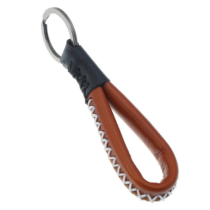 braided leather keychain