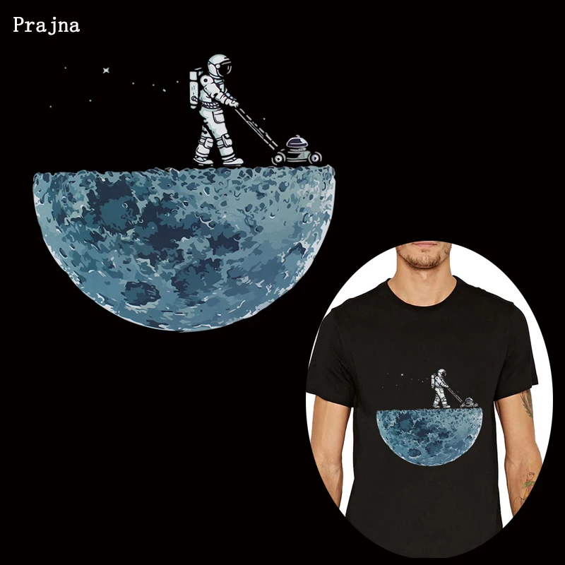 

Prajna Cleaning Moon Stickers Patches Heat Transfer Vinyl Iron On Transfers For T-shirt Summer Style Washable Stickers Accessory