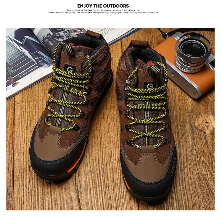 Men Waterproof Hiking Shoes Men's High Top Walking Mountain Climbing Shoes Slip Trekking Shoes For Men