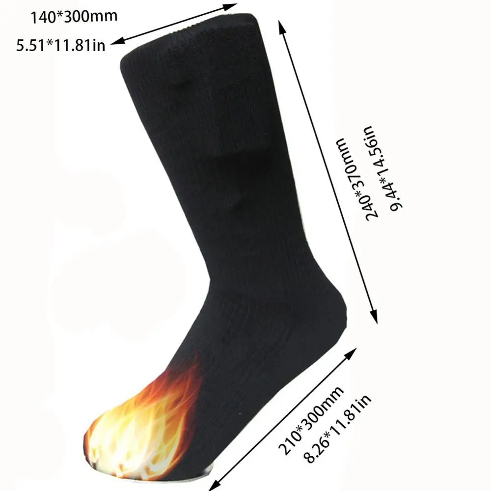 2019 Heated Socks Men Rechargeable Battery Winter Electric Heating Socks Double Layer Warm Sock 3V Thermal Cotton Warming Socks