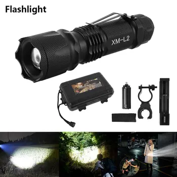 

Built In 18650 Battery Zoom Focus Mini LED Flashlight Torch Lamp Adjustable Penlight IP66 Waterproof Camping light 5 switch Mode