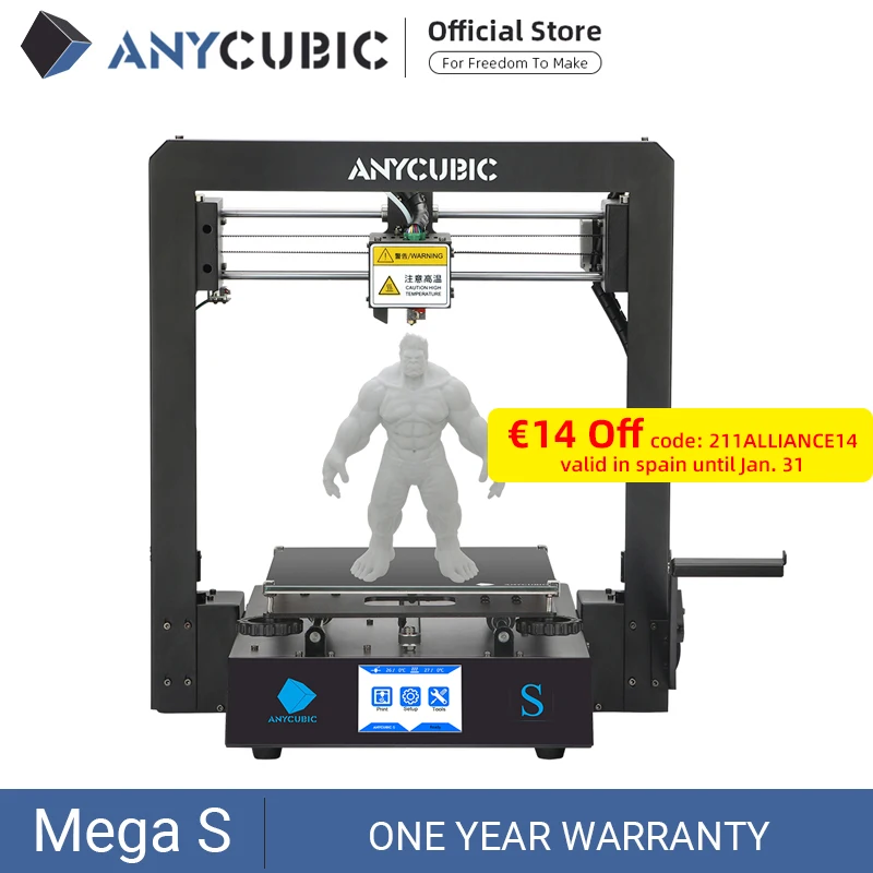 Anycúbico mega-s mega s impressora 3d i3 mega atualização grande tamanho tpu alta precisão tela de toque diy kit impressora 3d impressora impressora 3d impressora impressora 3d