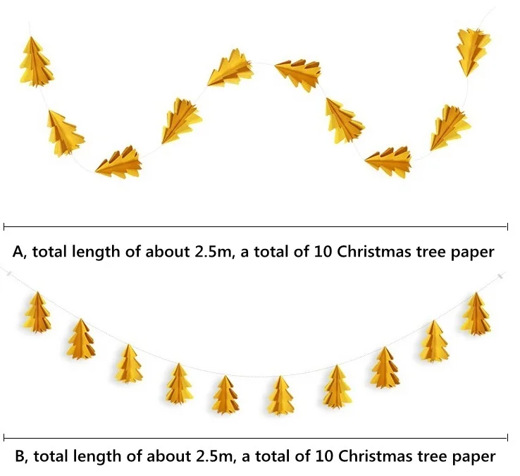 Набор из 2 трехмерных мини-елка в форме бумажных струн Потяните Цветок Подвесные украшения Рождественские украшения своими руками Вечерние