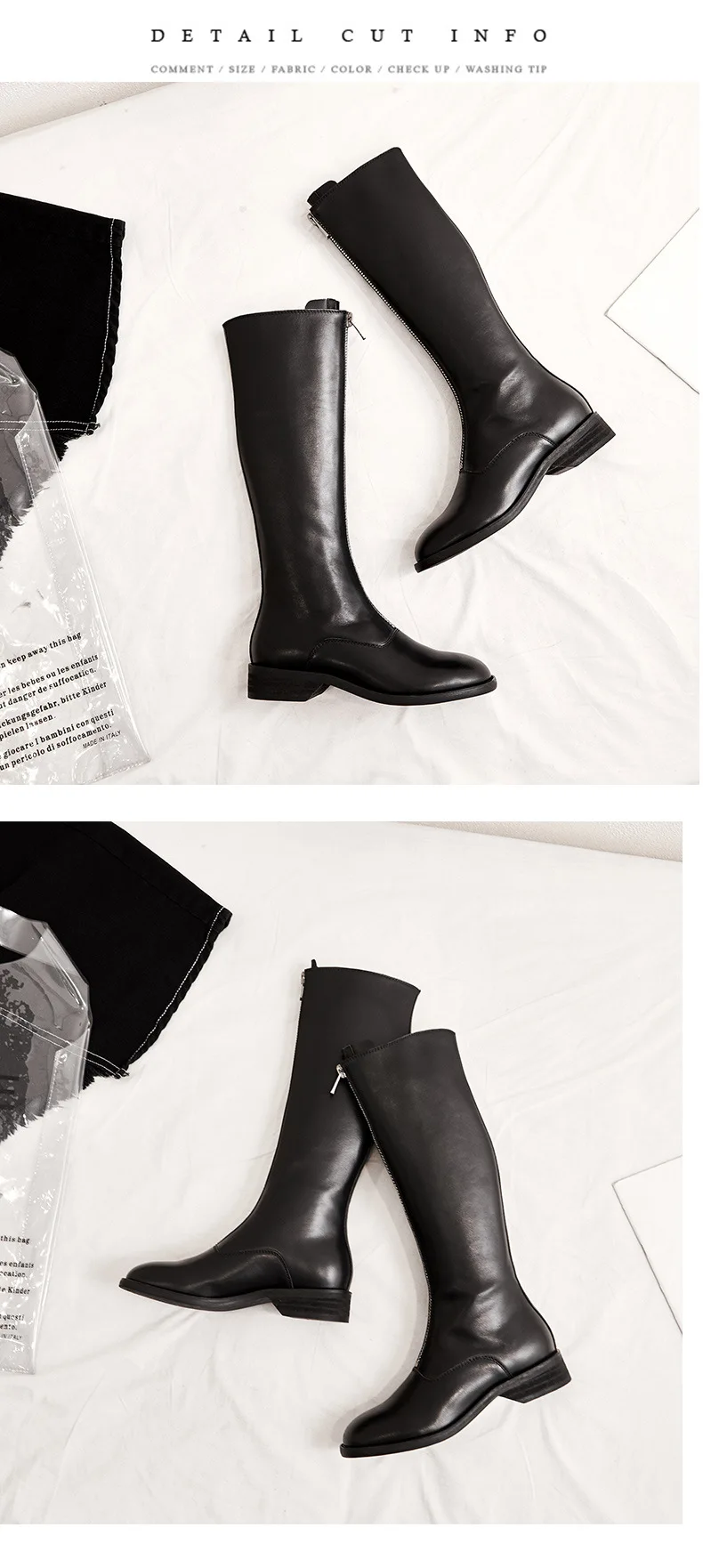 SWYIVY/высокие сапоги до колена; женская зимняя обувь; коллекция года; черные сапоги для верховой езды; Женская крутая Осенняя обувь из натуральной кожи на молнии; повседневная женская обувь