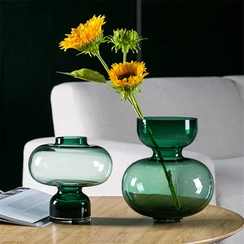 

Modern glass vases Nordic Grey/green terrarium glass containers furnishing crafts flower vase Creative wedding home decoration