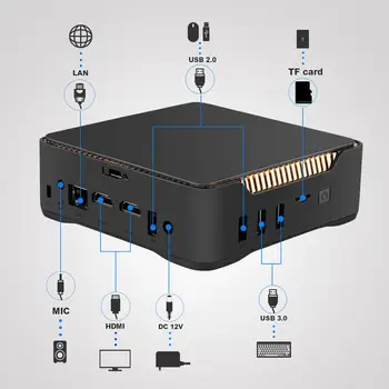 

High quality AK3V J3455 mini pc tv box 4+32G for Windows 10 with linux ott tv box mini pc Mini Computer AGV HDMI 4K HD USB3.0*2