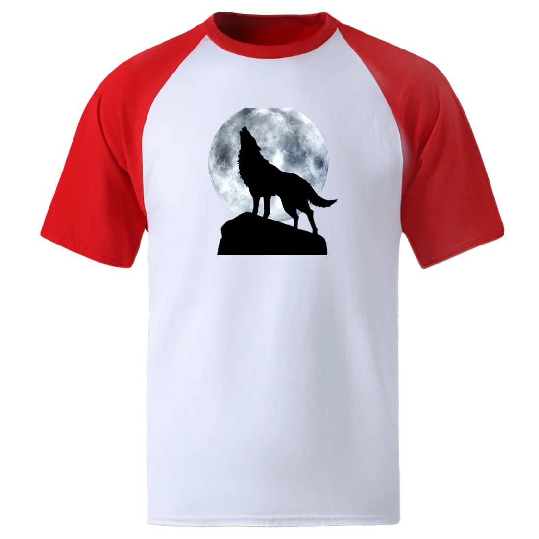 Мужские Винтажные Футболки с принтом Moon Lonely Wolf летние футболки Harajuku 2020 короткими