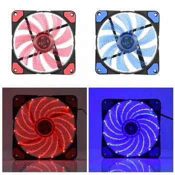 

CPU Cooler Fan 120mm 1200RPM 12V 3-4Pin Connector Cooling Fan 15 LED RGB PC Computer Heat Dissipation Quiet Fan Cooling