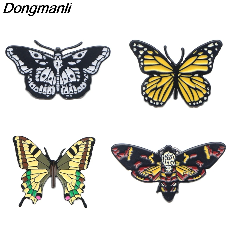 P4101 Dongmanli ювелирные изделия Бабочка Мотылек металлические эмалированные булавки броши для женщин модные нагрудные булавки рюкзак сумки значок подарки