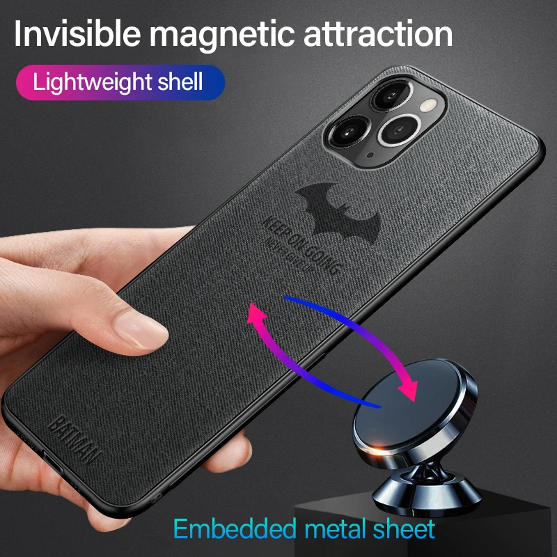 Ultra-Thin Bat Fabric Shell Suitable For iPhone 12 11 Pro SE Xsmax XS XR X 8 7 6 s Plus Magnetic Protective Cover | Мобильные