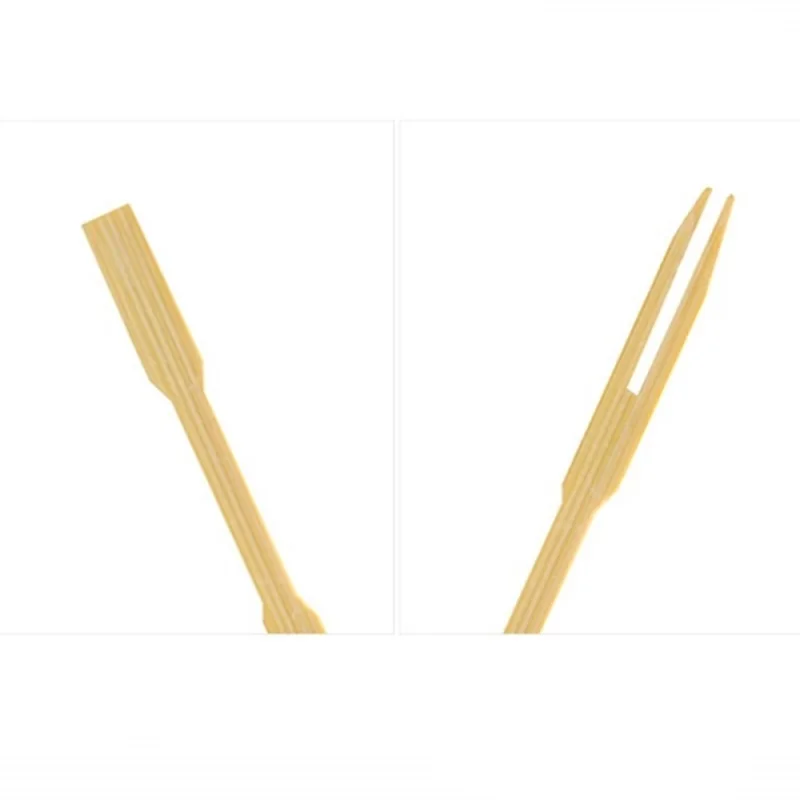 80pcs/bag Bamboo Fruit Forks Picnic Tableware Disposable Cake Forks Catering Forks
