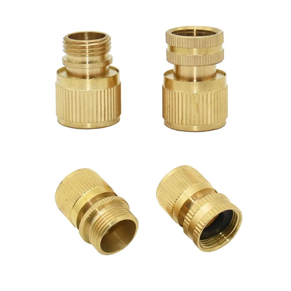 1pc Brass 1/2 3/4" Thread Quick Connector Garden Water Gun Connector Car Washing Machine Male/Female 1/2 3/4" Tap adapter