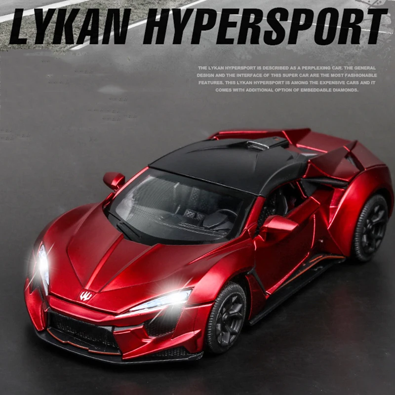Najtaniej 132 Lykan Hypersport aluminiowy model samochodu Diecasts i pojazdy zabawkowe zabawka metalowy samochód kolekcja zabawki zabawki dla dzieci dla dzieci prezenty dla dzieci