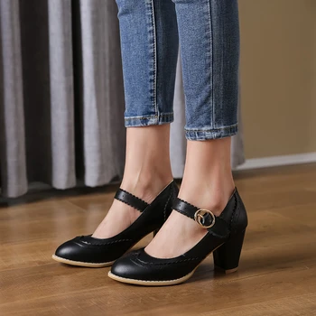 

CHIMIZHAI Woman Shoes 7CM Heels Shoes Sizes 34-48 Spring Shoes Women Pumps Autumn Sexy Shoes Office Ladies Pumps MY487