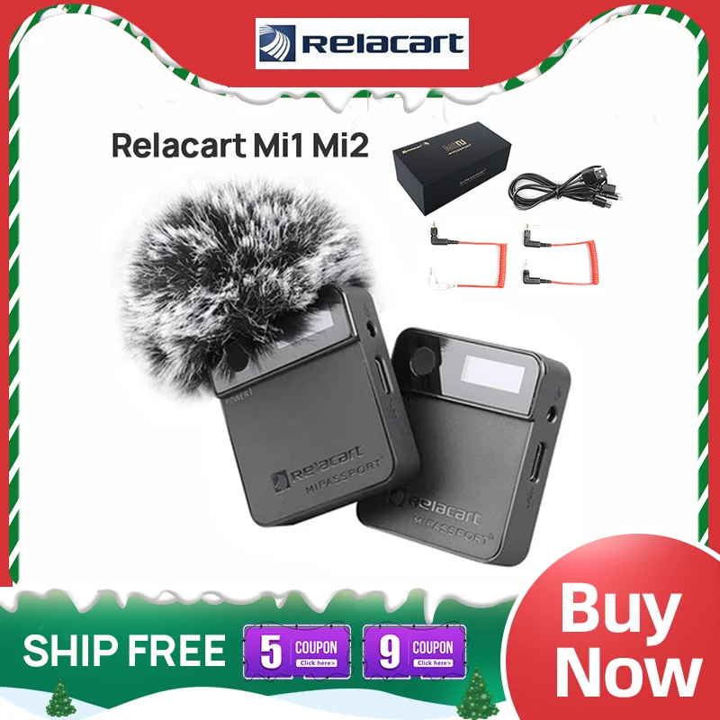 Relacart Mi1 Mi2 Mipassport Портативный петличный микрофон 2 4G Беспроводной Системы Подкаст
