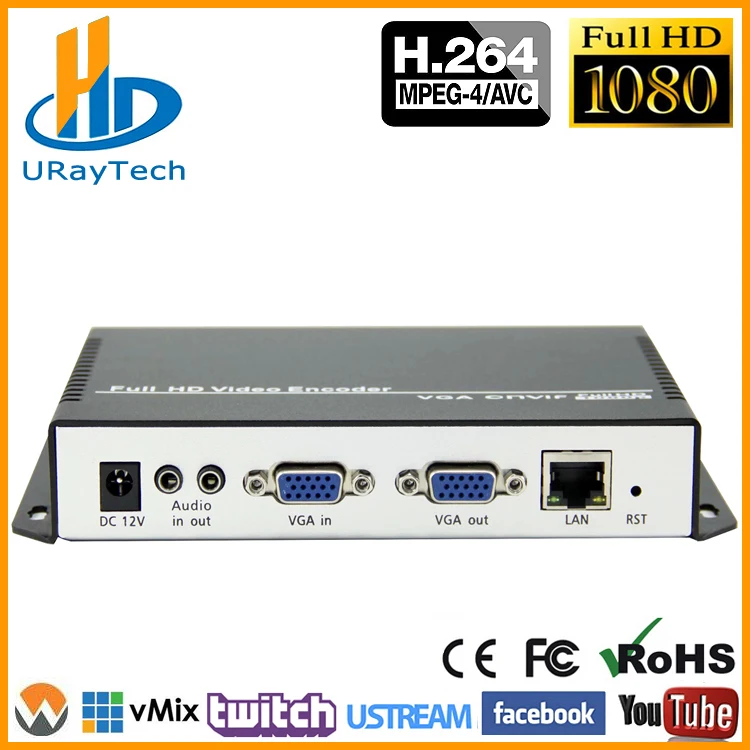 

MPEG-4 H.264 /AVC VGA + Stereo Audio Streaming IP Encoder Hardware Live Video Audio Transmitter For Live Streaming, RTMP Server
