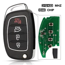Jingyuqin 4B 315/433 MHz z chipem ID46 zdalny kluczyk do Hyundai IX35 i20 klucz sterujący z ostrzem