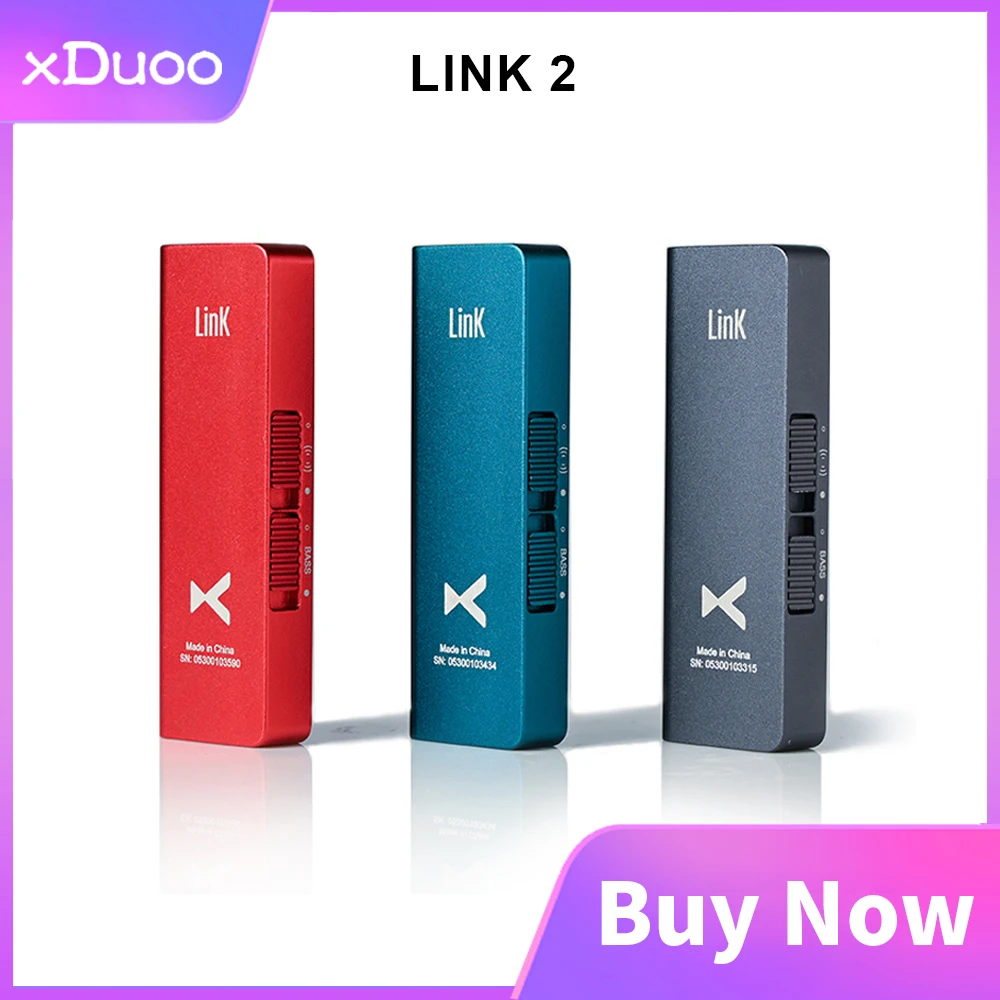 xDuoo Link2 Portable Decoding Headphone Amplifier ESS8118EC DSD256 HD HiFI Decoder Type C DAC Bass Boost with 150mW Amplifier